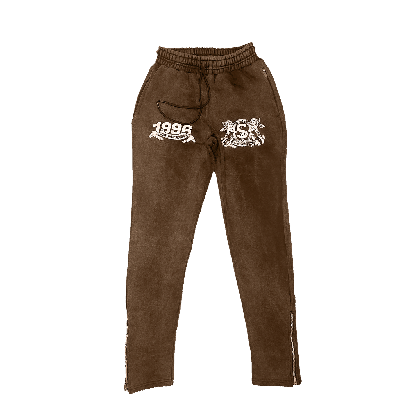 VINTAGE SIWT SUN-DRIED BROWN ADJUSTABLE SWEATPANTS