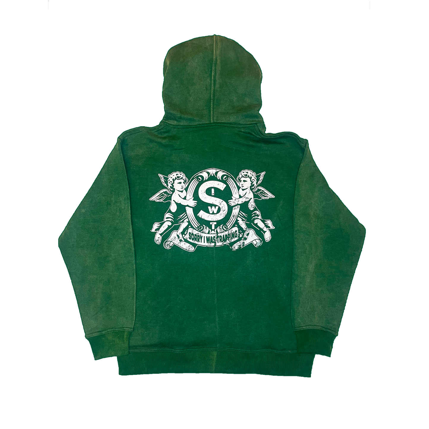 VINTAGE SIWT SUN-DRIED FOREST GREEN ZIP-UP HOODIE