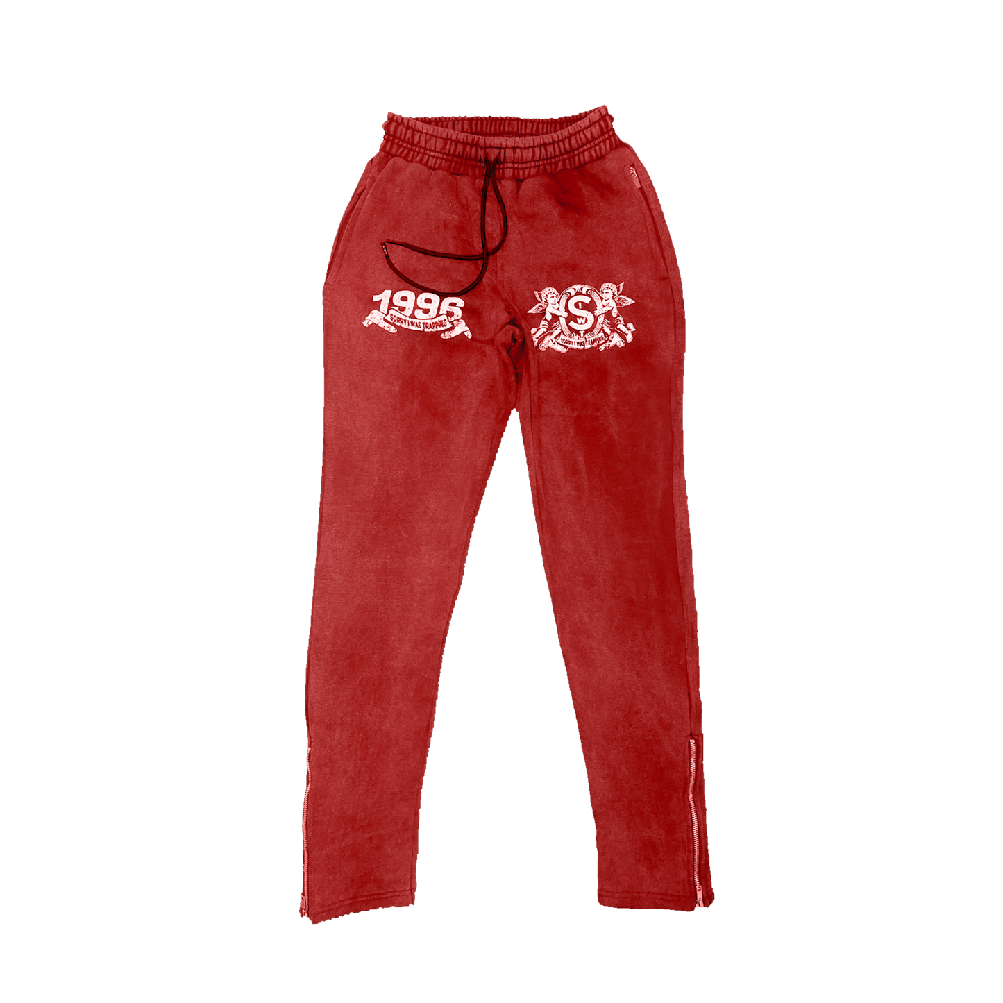 VINTAGE SIWT SUN-DRIED RED ADJUSTABLE SWEATPANTS