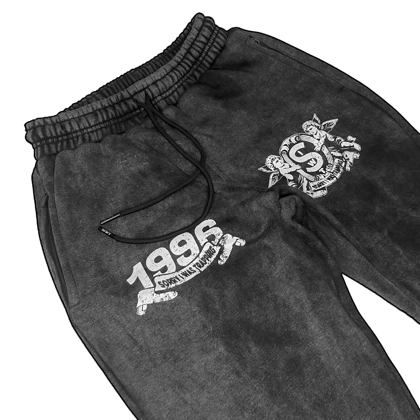 VINTAGE SIWT SUN-DRIED BLK ADJUSTABLE SWEATPANTS