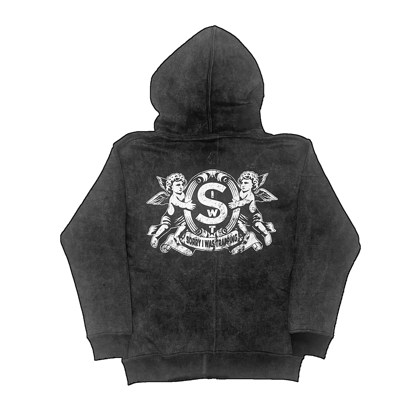 VINTAGE SIWT SUN-DRIED BLK ZIP-UP HOODIE