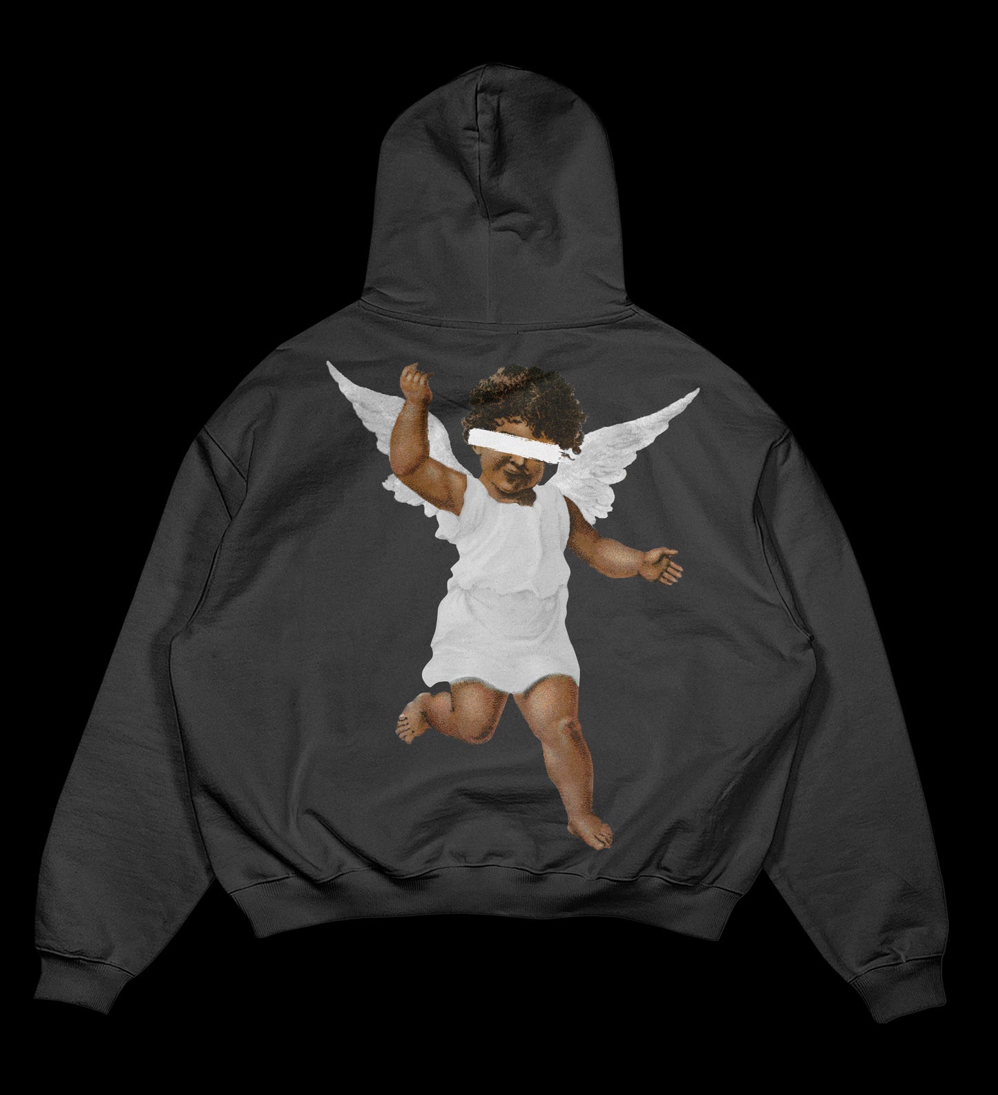 Charcoal grey vintage angel hoodie