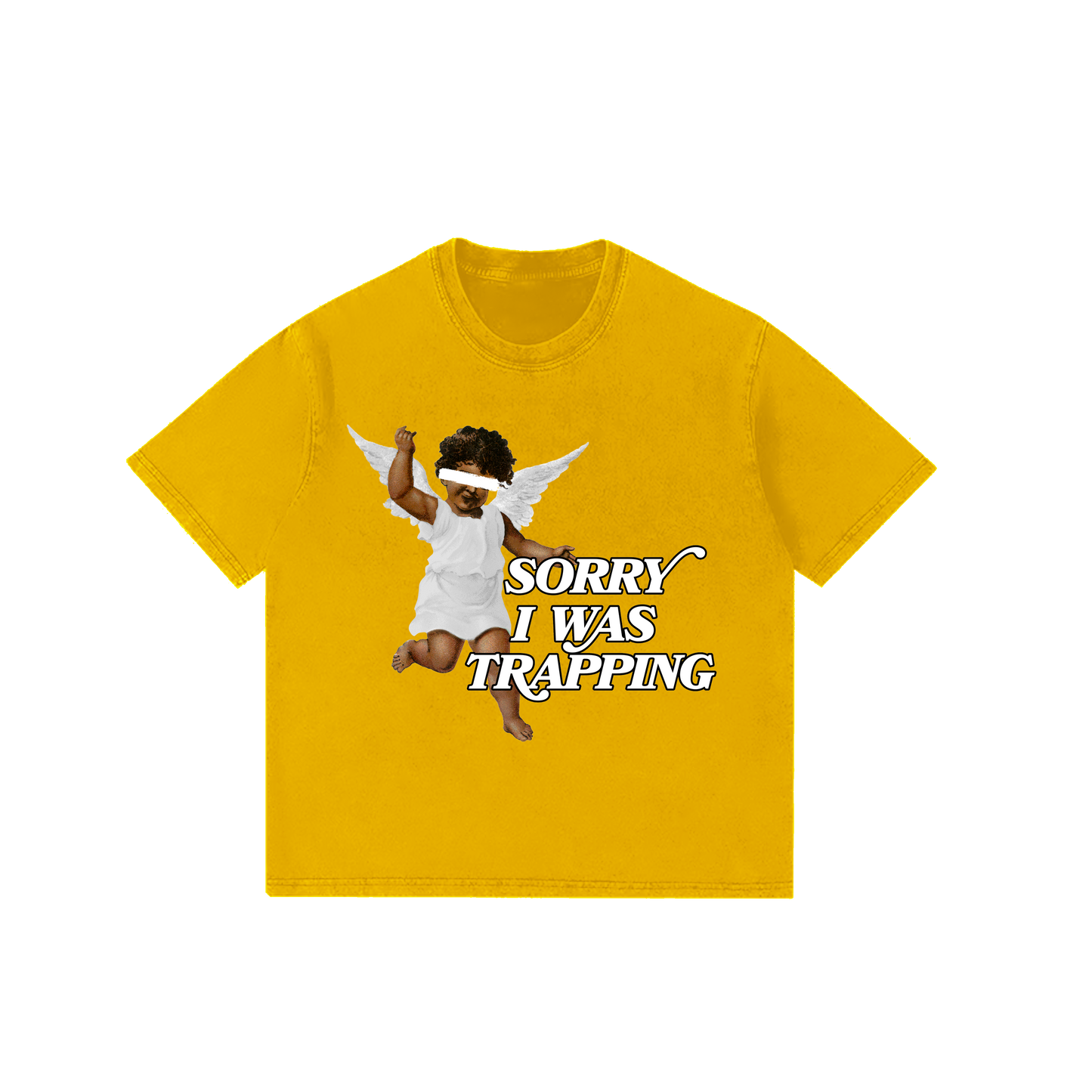 Vintage washed yellow angel tee