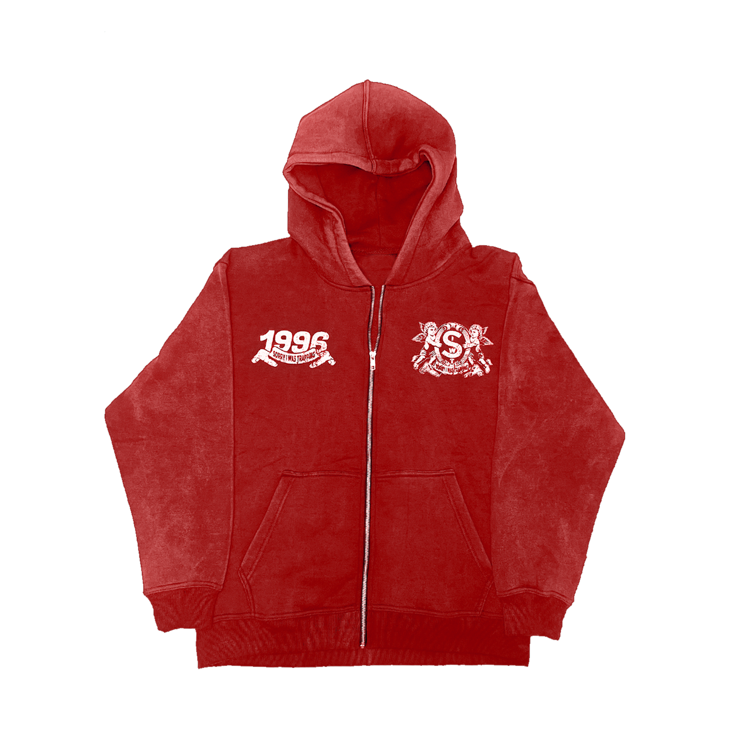 VINTAGE SIWT SUN-DRIED RED ZIP-UP HOODIE