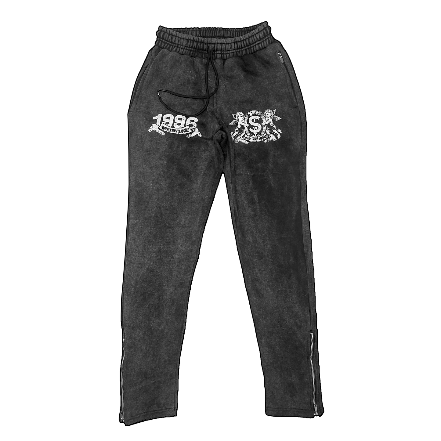 VINTAGE SIWT SUN-DRIED BLK ADJUSTABLE SWEATPANTS
