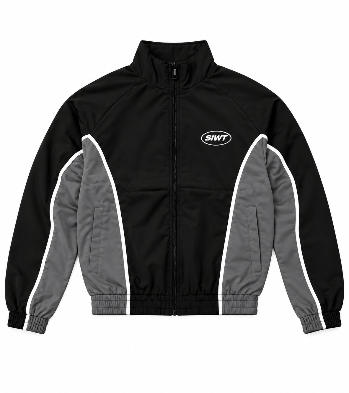 Black & grey woven track jacket