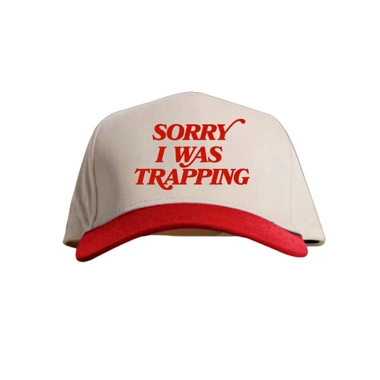 Red 5 panel baseball cap