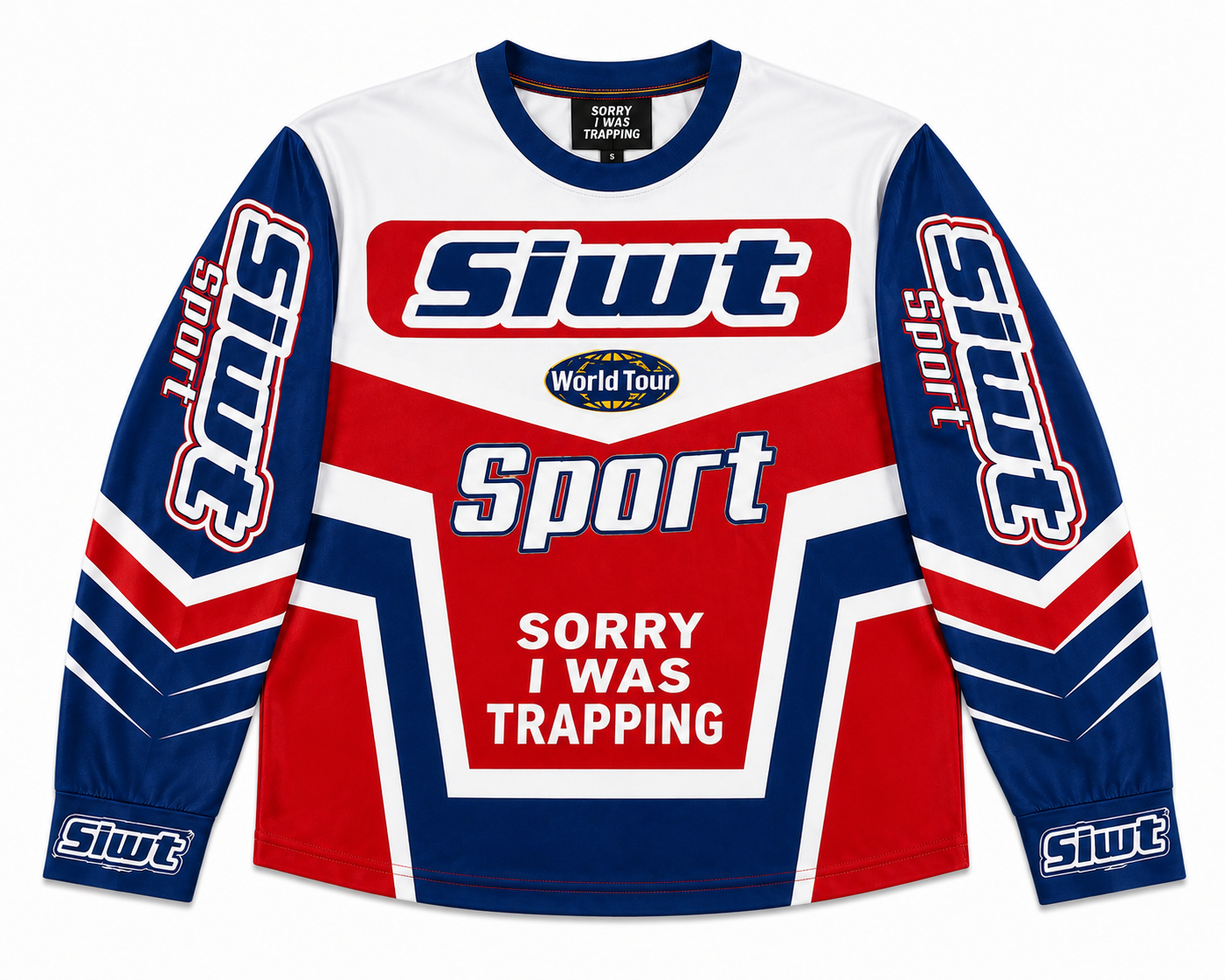 Siwt racing jersey red & white and blue
