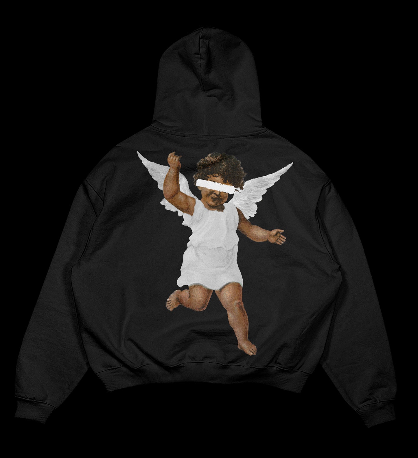 BLACK VINTAGE ANGEL HOODIE