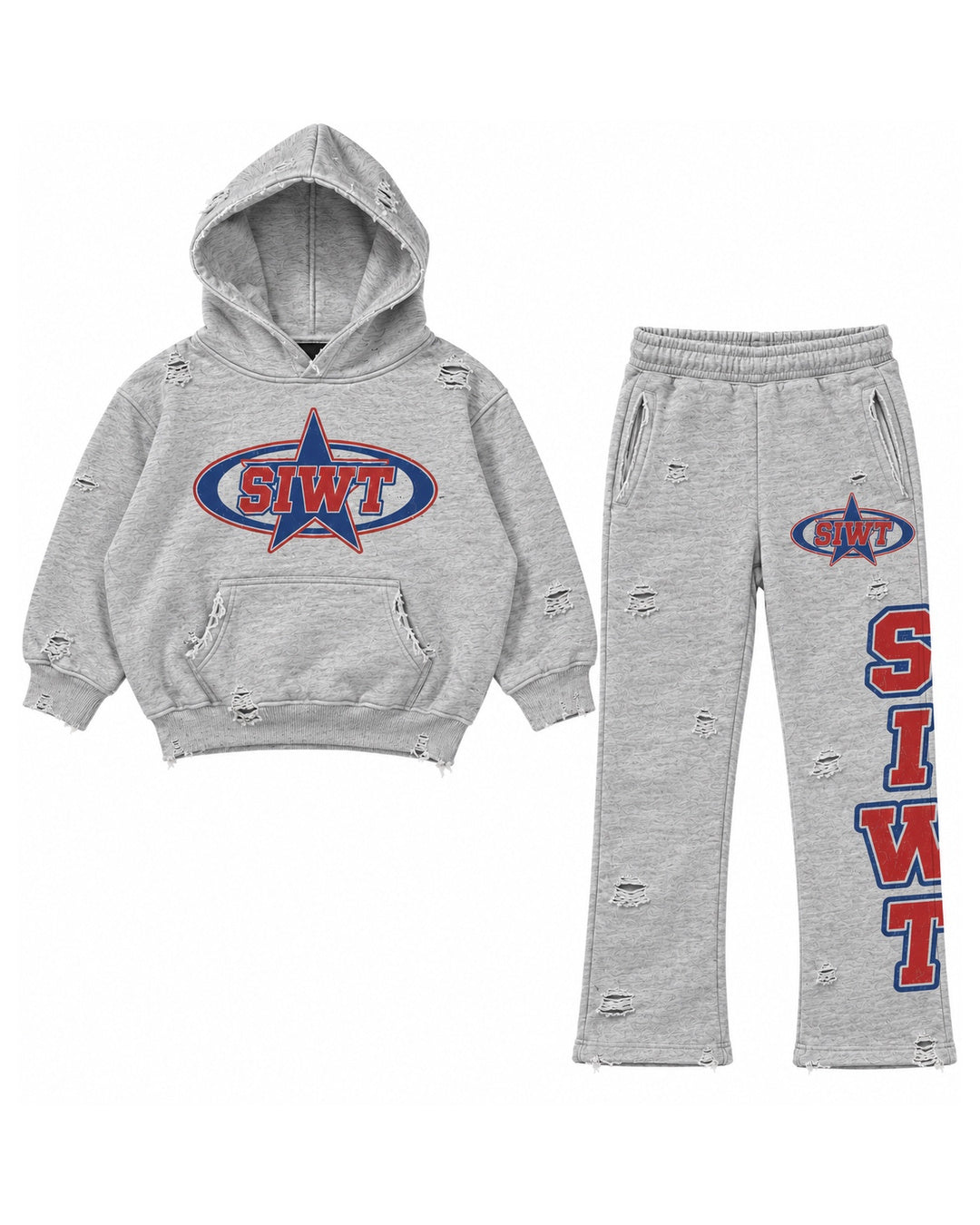 Toddlers siwt star distressed set